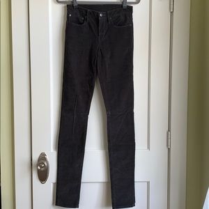 Helmut Lang Gray Corduroy Skinny Pants